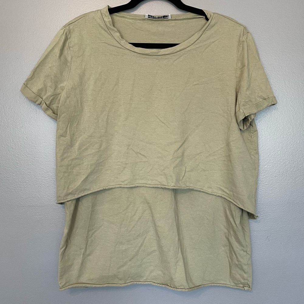 Legoe Heritage Maternity Nursing Tee t-shirt sage green 100% cotton size 4 / XL